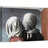 canvashop Quadro Magritte 70x50 cm Gli Amanti | Stampa Su Tela Canvas, Quadri Moderni, Soggiorno, Arte