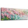Lupia - Quadro moderno Canvas World FLOWERS PINK 52x122 cm, Stampa su Tela, Telaio in Legno, per soggiorno capezzale camera da letto, ufficio, fiori rosa