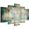 murando - Quadri Moderni per Soggiorno Grandi, Mondo, 200x100 cm | Chiodi Inclusi, 5 Pezzi, Quadro Moderno, Canvas con Struttura, Componibili, Resistenti Allo Sbiadimento, Produzione Europea