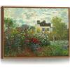 FajerminArt Quadri Moderni con Cornice Monet Fiore Giardino Stampe da Parete Riproduzione Vintage Verde Floreale Paesaggio Quadro Relax Francia Campagna Stampa Su Tela Decor per Soggiorno Camera da Letto 30X40cm