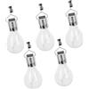 HAMPPLIES Lampada Solare a Sospensione 5 Pezzi, Argento, ABS e PC | Giardino e Spazi Aperti, Design a Clip, Forma a Bulbo, Alta Trasparenza, Basso Consumo