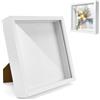 HEKOBAG Cornice Profonda con Vetro, 20.3x20.3cm, Cornice Quadro Profonda 3D da Tavolo per Riempire Fiori Secchi, Conchiglie, Sabbia, Biglietti