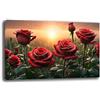Printerland Quadro Moderno soggiorno FIORI Rosa Rossa Sole Astratto Quadri moderni da Parete grande Stampa su tela Canvas Decorazione Murale muro Arredo Camera da letto Salone (9, 50x100 cm)