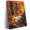 Artscope Stampe e Quadri su Tela Religioso Gesù e l'Agnello in Autunno Immagine Fotografia Murale Tela Wall Art Bel Regalo per Home Decor Ristorante Cucina Regalo di Anniversario Compleanno 30x30CM