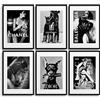 MONOKO® Quadri per le pareti di soggiorno e camera da letto, moderni, immagini in bianco e nero, set di 6 poster in formato A4 senza cornice