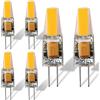 JUTHREE Lampadina LED G4 COB, 6W 600LM, Equivalente a 50W 60W Sostituzione lampade alogene, Non dimmerabile, Angolo del Fascio di 360 Gradi, AC/DC 12V 6 PCS(Bianco Caldo)