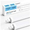 BrightFly Lampada LED resistente all'umidità, 30W, 1,2m barra luminosa LED, 2 pezzi di luce bianca fredda super luminosa 6500K, con spina europea, ideale per garage, cantina, laboratorio, magazzino e bagno.