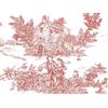 Italian Home Textile Company Toile De Jouy Tessuto al Metro e Tovaglie Varie Dimensioni | Blu Notte e Rosso Antico Colori Disponibili | Made in Italy | 100% Puro Cotone (Rosso Antico, 1 metro x 1,80 m Altezza)