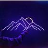 Ulalaza Luci decorative a LED Interfaccia USB Montagne Alba Tramonto Insegne al neon a LED Decorazione domestica Arte della parete Luminosità regolabile 42X24 cm