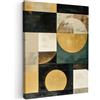 MuchoWow© Quadro Camera Da Letto Quadri Soggiorno Decorazione Parete Quadri | 60x80 cm - Moderni Su Tela Stampe Foto Con Cornice Quadretti Poster Casa Astratto - Oro - Bronzo - Forme