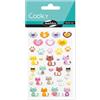 Maildor 560500C - Adesivi 3D Cooky - 1 Foglio 12x8 cm - 31 Adesivi - Gatti/Cuori