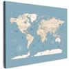 MuchoWow© Stampe Su Tela Quadro Soggiorno Quadri Camera Da Letto Moderni | 70x50 cm - Accessori Salotto Poster Da Parete Con Cornice Decorazione Muro Mappa - Oceano - Realistico - Blu