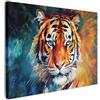 MuchoWow© Quadro Moderno Soggiorno Decorazioni Da Parete Quadri Su Tela Da | 40x30 cm - Salotto Grandi Foto Con Cornice Stampe Su Tela Camera Da LettoTigre - Animali - Pittura ad olio - Arte