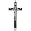 DICOSMETIC 1 croce da parete 19,2 x 9,8 cm, piccola lega, San Benedetto, smalto nero, crocifisso, Gesù Cristo, croce cristiana cattolica, decorazione regalo di Pasqua per donne e uomini