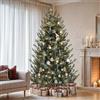 YITAHOME Albero di Natale artificiale da 180 cm con telecomando, Albero di Natale pre-decorato con tecnologia a cerniera, 1176 punte miste PE/PVC, 35 pigne, 300 luci e 11 modalità di illuminazione