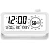 YHFITN Sveglia digitale con luce notturna e timer visivo, promemoria LCD con visualizzazione della temperatura, ideale per l'insegnamento e l'educazione familiare, regali per bambini (Bianco)