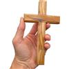Lunexus Croce da Parete Cristiana in Legno d'Olivo, 16 cm | Croce da parete Lunexus in autentico legno d'olivo di Betlemme, benedetta e con certificato.
