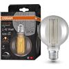 LEDVANCE OSRAM Lampada LED Vintage 1906 vetro fumé, 11W, 500lm, forma Globo con diametro 95mm e attacco E27, luce bianca calda, filamento lineare, dimmerabile, durata fino a 15.000 ore