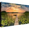 Wallazz Quadri Moderni Soggiorno Paesaggio di campagna, Fiori - 100% Made in Italy - Stampa su Tela - Quadro Camera da Letto - Qualità Artigianale - 70x140cm
