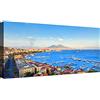 canvashop Quadro Golfo Di Napoli 100x50 cm Vesuvio di giorno | Quadri Moderni, Soggiorno, Stampa Su Tela Canvas, Città Italia