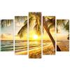 AREDE Set di 5 Stampe da Parete Quadri Moderni Decorazioni da Muro per Casa Soggiorno Camera da Letto e Cucina Tramonto sul mare| 120 x 80 cm | Pronto da appendere