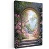 MuchoWow© Stampe Su Tela Quadro Soggiorno Quadri Camera Da Letto Moderni | 80x120 cm - Accessori Salotto Poster Da Parete Con Cornice Decorazione Muro Vista - Rose - Retrò - Giardino