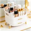 Wapasezyar Organizzatore cosmetico con 2 cassetti, organizzatore antiscivolo per la cura della pelle per la decorazione della stanza, tavolo da toeletta, camera da letto, bagno (bianco)