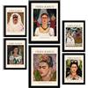 Nacnic Foglio poster di Frida Kahlo. Galleria del pittore. Dipinti decorativi per il tuo soggiorno, camera da letto, casa. Stampe d'arte da parete. Dimensioni A4 e A3 con cornici nere
