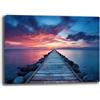 Printerland Quadro Moderno MARE Pontile Alba Quadri moderni soggiorno da Parete XXL grande Stampa su tela Canvas Decorazione Murale muro Arredo Camera da letto Cucina Hotel B&B (5, 70x100 cm)