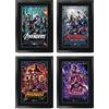 HWC Trading A3 FR Avengers All 4 poster di film in formato A3 con cornice stampata A3 con autografo Marvel Gifts Capitan America Ironman Thor, stampa fotografica