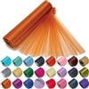 Trimming Shop Organza Rotolo Neve Puro Brillantini Tessuto 25m X 29cm per Matrimonio Venue, Sedia Fiocco, Runner da Tavolo, Natale Evento, Festa Decorazione, Luce Arancione