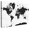 MuchoWow© Quadro Moderno Soggiorno Decorazioni Da Parete Quadri Su Tela Da | 90x60 cm - Salotto Grandi Foto Con Cornice Camera Da LettoMappa del mondo - Nero - Bianco - Atlante - Terra - Didattica