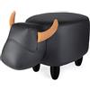 Balvi Sgabello La Vache Colore nero A forma di mucca Game in legno Finta pelle/legno