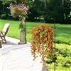 Generic Fiori artificiali sospesi per esterni, decorazione primaverile, 1 pezzo, seta artificiale, margherita con foglie di eucalipto, resistente ai raggi UV, aspetto reale per uso esterno, casa