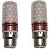 ANTYX Lampadine a LED B22 12W 12V 24V Non dimmerabile 3000K / 6000K per Camper RV Marine, Luce Solare e spegnere griglia AC12-40V DC12-60V, 2-Pack [Classe energetica A +] (Colore : Warm Wite)