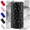 Swpeet Rotolo di tulle lucido da 15,2 cm x 45,7 m, bobina di nastro di tulle nero scintillante, bobina di rete in poliestere per decorazioni fai da te per compleanni, matrimoni, feste
