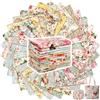 Tatuo Namalu 30 Pezzi 10 x 10 Pollici Tessuto di Cotone a Quadri Stoffa in Cotone Floreale Tessuto Quadrato Patchwork Cucito Trapuntato Stampato di Fiori a Quadretti per DIY(Rosa Antica)