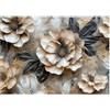 Lupia - Quadro moderno Canvas Prime FLOREALE NERO & ORO 50x70 cm, Stampa su Tela effetto dipinto con fiori, Pennellate tridimensionale, Telaio in Legno, per soggiorno camera da letto ufficio