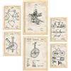 Nacnic Set di 6 poster di brevetti Bicicletta. Poster con illustrazioni di brevetti retrò per la tua casa. Decorazione interna in stile vintage. Dimensioni A4 e A3. Con cornice.