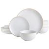 Gibson Home, set di stoviglie da 12 pezzi Rockaway, bianco