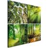 murando - Set di Quadri Moderni Acustici Soggiorno, Foresta Verde 80x80 | (4 pz. 40x40 cm ognuno), Quadro Moderno Acustico, Pannelli Fonoassorbenti Decorativi, Protegge da Rumori, Produzione Europea