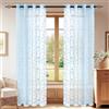 YSTELLAA Tende Per Interni In Voile 2 Pannelli, 140x280cm, Tende Pizzo Macrame Eleganti, Curtains Con Occhielli Bianche Per Soggiorno E Camera Da Letto Moderne Luminoso, Blu