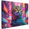 MuchoWow© Quadro Su Tela Grandi Dimensioni Quadri Moderni Soggiorno Stampa | 80x60 cm - Di Foto Decorazione Camera Letto Da Parete Con Cornice DipintiGraffiti - Gatto - Neon - Cina - Rosa - Pop art