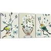 Artscope Stampe e Quadri su Tela 3 pz. Fiori e Uccelli Immagine Fotografia Murale Tela Wall Art Bel Regalo per Home Decor Ristorante Cucina Regalo di Anniversario Compleanno 30x40CM