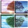 Artscope Stampe e Quadri su Tela 4 pz. Albero Delle Guattro Stagioni Immagine Fotografia Murale Tela Wall Art Bel Regalo per Home Decor Ristorante Cucina Regalo di Anniversario Compleanno 30x30CM