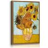 FajerminArt Classico Van Gogh Girasoli Quadri Moderni Con Cornice, Vintage Giallo Fiori Stampe da Parete Estetico Pianta Floreale Quadro Stampa Su Tela Decorazioni per Soggiorno Camera da Letto Cucina 40X60cm