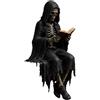 Generic Decorazione - Statua in resina a forma di scheletro che legge | Statuetta gotica scura per amanti dei libri con design in resina per libreria, scrivania, camera da letto, soggiorno, ufficio