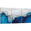 Artscope Stampe e Quadri su Tela 3 pz. Marmo Blu e Bianco Immagine Fotografia Murale Tela Wall Art Bel Regalo per Home Decor Ristorante Cucina Regalo di Anniversario Compleanno 30x40CM