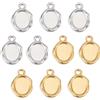 Beebeecraft 10 Vassoio per Ciondoli Cabochon in 2 Colori Vassoio da 10x8mm Placcato Oro 18K 304 vassoi Rotondi in Acciaio Inossidabile per Ciondoli con Castone Basi Vuote per Cabochon Ciondoli
