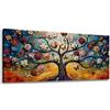 Lupia Quadro su Tela ALBERO INCANTATO 52x122 cm, Albero della Vita | Stampa artistica pronta da appendere, telaio legno 1,6 cm, per soggiorno camera da letto capezzale ufficio